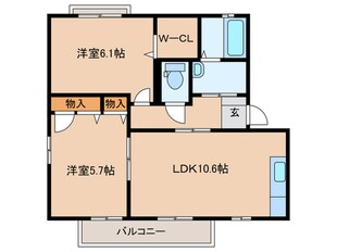 プロスペラーレ・ＯＴＴＯ　Ｄ棟の物件間取画像